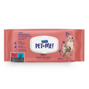 SEPTONA PET ME! ΥΓΡΑ ΜΑΝΤΗΛΑΚΙΑ ΓΙΑ ΚΑΤΟΙΚΙΔΙΑ ΜΕ ΑΡΩΜΑ ΠΟΥΔΡΑΣ 60τεμ.